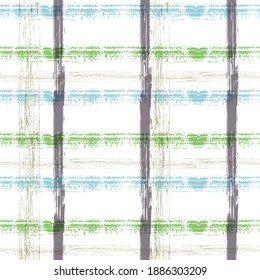 Hand draw brush grid black and white seamless pattern.  Color Cell Mexican Illustration Blue Bright Trendy Design. Mexican Drawn Navy Print.  Brush Scandinavian Vector Seamless Pattern