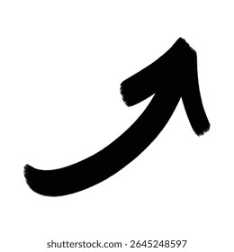 Hand draw brush stroke arrow isolated