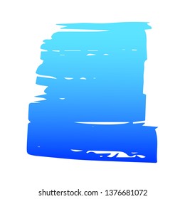 Hand draw  brush strokes. Decorative blue frame. Grunge banner, substrate.