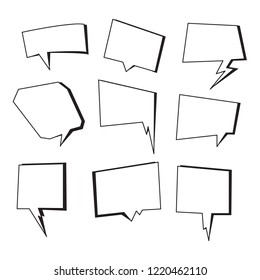 Hand draw bubble collection, Flat style vector illustration.