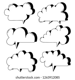 Hand draw bubble collection, Flat style vector illustration.