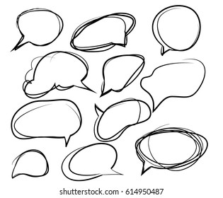 Hand draw bubbles set