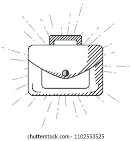 Hand draw business briefcase