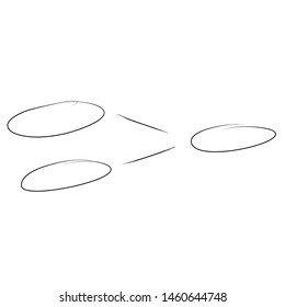 Hand draw business chart design elements isolated on white monochrome collection sketch vector set