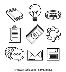 hand draw business icon and office elements