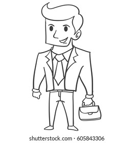 Hand draw of businessman character