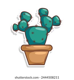 Hand draw cactus plant cartoon flat design