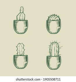 Hand draw cactus in vector file