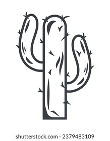 hand draw cactus vector isolated