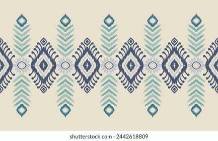 Hand draw Carpet ethnic tribal pattern art. Ethnic ikat seamless pattern. American, Mexican style.great for textiles, banners, wallpapers, wrapping vector.