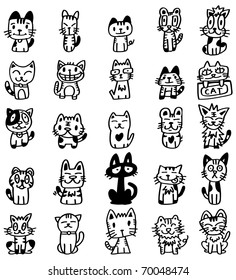 hand draw cartoon cat icon