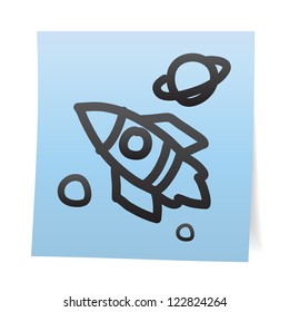 Hand draw cartoon on paper note stickers.eps10