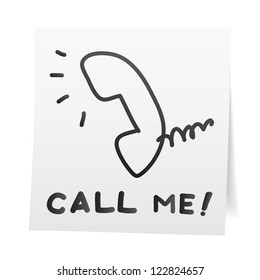Hand draw cartoon on paper note stickers.eps10