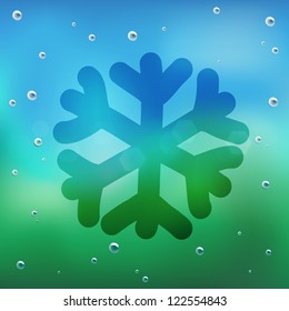 Hand draw cartoon and water drop on glass.EPS10