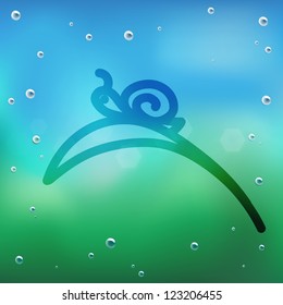 Hand draw cartoon and water drop on glass.EPS10