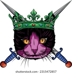 hand draw of cat head vector illustration design