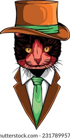 hand draw of cat head vector illustration design