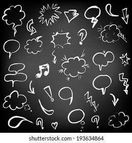Hand Draw Chalk On Board, With Gradient Mesh, Vector Illustration