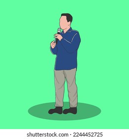 Handgezeichnete Charakterfigur Mensch Öffentliche Speaker Illustration