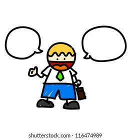 Hand draw charactor cartoon. Vector