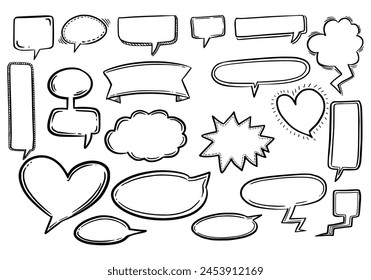 	Vector de diseño de conjunto de bocetos de chat de dibujo a mano