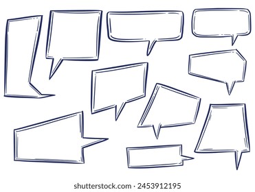 	Hand draw chat sketch set design vector