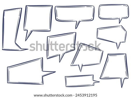 	Hand draw chat sketch set design vector