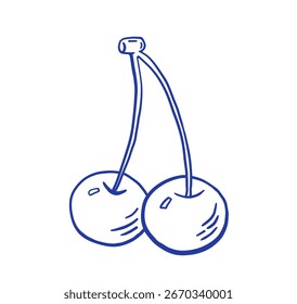 Ilustração de vetor de cereja desenhada à mão. Estilo Doodle. 