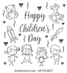 Hand draw childrens day style