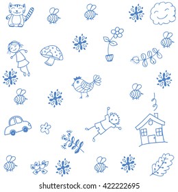 hand draw childs doodle art for kids