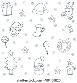 Hand draw christmas doodle backgrounds vector art