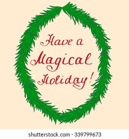 hand draw christmas frame with lettering