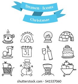 Hand draw of Christmas set element