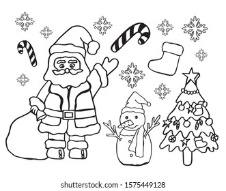 Hand draw Christmas set vector