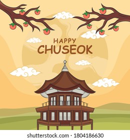 hand draw chuseok festival concept. Vector Illustration