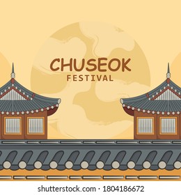 hand draw chuseok festival concept. Vector Illustration