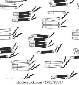 Hand draw cigarettes pattern background for World No Tobacco Day