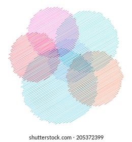 Hand draw circles background. Vector illustration. 