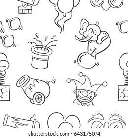 Hand draw circus element doodles