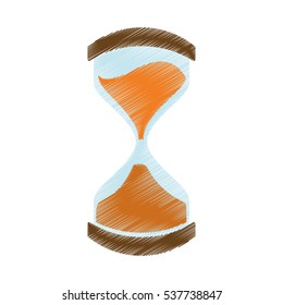 hand draw clock glass sand business money color vector illustration eps 10