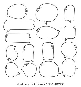 Hand draw cloud collection. Flat style vector illustration.