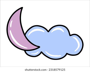 Hand draw cloud icon illustration