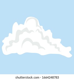 Handgezeichnete Wolke auf blauem Hintergrund Vektorillustration 