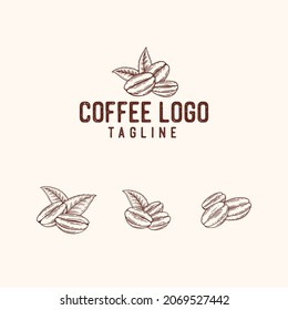 Ilustración del diseño del logotipo de Café con dibujos a mano