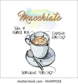 Hand draw of coffee cup. Vector illustration.