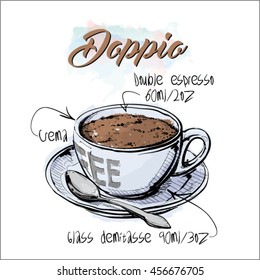 Hand draw of coffee cup. Vector illustration.