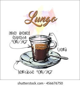 Hand draw of coffee cup. Vector illustration.