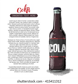 Hand draw of cola bottle. Vector illustration.