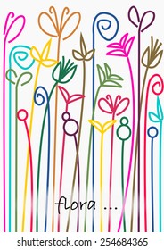 Hand draw of colorful flora pattern in vintage style.(EPS10 art vector)