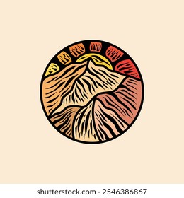 Hand Draw Colorful Mountain Vector illustration Design